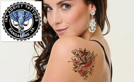 Ink Addict Tattoo Studio New BEL Road, Dollar Colony - 45% off on permanent tattoo. Wear your thoughts on your skin!