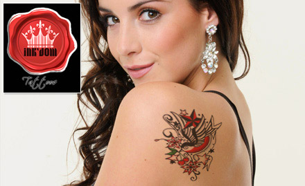 Ink'dom Tattoos Picnic Garden - Get 4 sq inch permanent coloured or black & grey tattoo at just Rs 499!