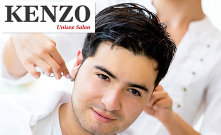 Kenzo Unisex Salon Sector 54, Gurgaon - Rs 99 for haircut worth Rs 515. Offer valid at Sun City, Gurgaon!