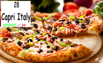 28  Capri Italy Defence Colony - 15% off on food & beverages along with a Chef's choice dessert absolutely free