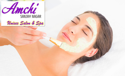 Amchi Unisex Salon & Spa Sanjaynagar - Upto 35% off on facial, haircut and more!