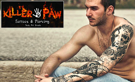 Killer Paw Tattoo And Piercing Body Art Studio Tambaram - 40% off on permanent tattoo!