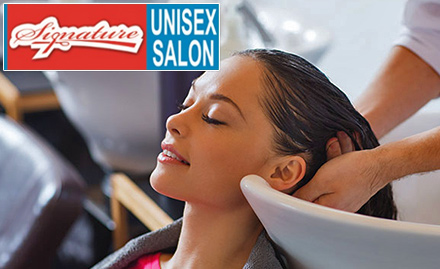 Signature Unisex Salon deals in Greater Noida, Delhi NCR, reviews, best  offers, Coupons for Signature Unisex Salon, Greater Noida | mydala