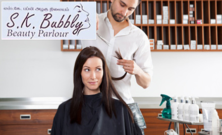 SK Bubbly Beauty Parlour Saligramam - Upto 60% off on facial, haircut and more
