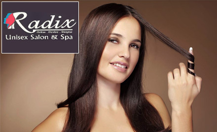 Radix Unisex Salon & Spa Miyapur - Rs 2950 for hair rebonding or smoothening worth Rs 8400