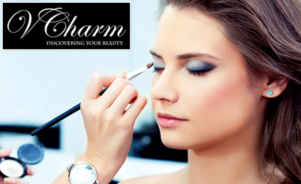 VCharm Unisex Salon Rajouri Garden - Rs 1700 for party makeup worth Rs 3500