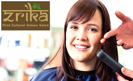 Zrika Salon Sector 49, Gurgaon - Rs 2950 for hair rebonding or smoothening along with hair spa worth Rs 8400