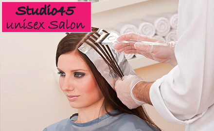 Studio 45 Unisex Salon Sector 45, Noida - 40% off on global hair colour