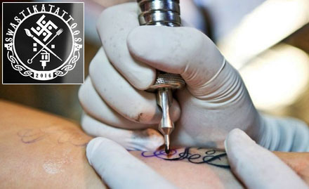 Swastika Tattoos Hauz Khas Village - 1 inch permanent tattoo at just Rs 29 & 40% off on further inches!