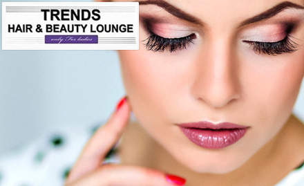Trends Hair & Beauty Lounge Janakpuri - Rs 1200 for party makeup, hair styling, nail paint & dress draping