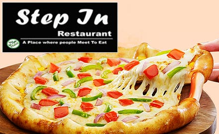 Step In Restaurant Ambattur - Buy 1 medium pizza get 1 regular pizza absolutely free. Delight your taste buds with cheesy pizza!
