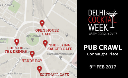 Delhi Cocktail Week Connaught Place - Rs 1499 for Connaught Place Pub Crawl entry pass. For a perfect pubbing experience!