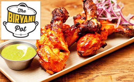 The Biryani Pot Baner - 25% off. Enjoy authentic Mughlai, North Indian and Chinese cuisine!