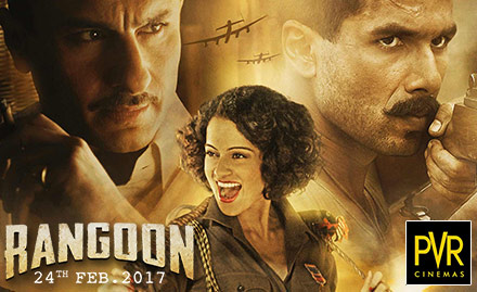 PVR Cinemas Online Booking - Rs 100 off on movie tickets for Rangoon. A love triangle, a period film, a fabulous cast! 