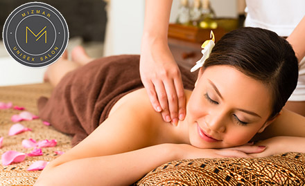 Mizmar Unisex Salon Magarpatta City - Upto 57% off on spa services. Get body massage, foot massage, hair spa & more!