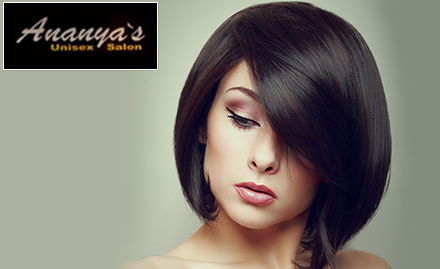 Ananya's Unisex Salon Amar Colony - Rs 2970 for hair rebonding, smoothening or keratin treatment along with hair spa