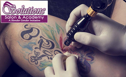 Solutions Salon And Academy Dadar West - Ink your story with 50% off on permanent tattoo! 