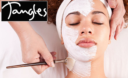Tangles Salon Sector 47, Gurgaon - Upto 50% off on salon services. Get facial, manicure, pedicure, waxing, haircut & more!