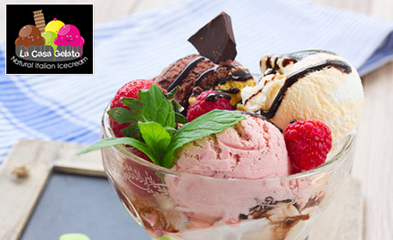 La Casa Gelato Ghod Dod - Buy 1 Get 1 free offer on ice cream, gelato & sundaes!