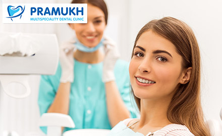 Pramukh Dental Clinic Ved Road - Rs 130 for dental consulation, scaling, polishing & filling!