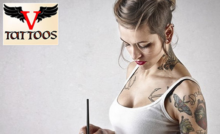 V Tattoos Dharampeth - 50% off on body art of any colour!