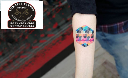 For Life Tattoo Studio Rajouri Garden - Get 1 sq inch permanent tattoo free with 30% off on subsequent inches!