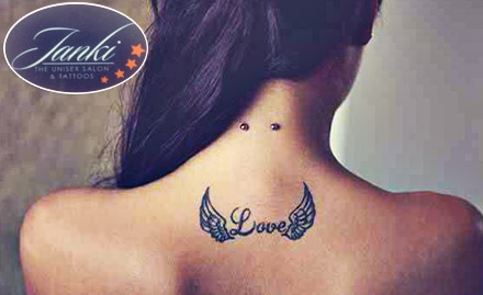Janki Unisex Saloon & Tattoo Ambawadi - Scribble your stories with 6 sq inch permanent tattoo!