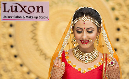 Luxon Unisex Salon & Makeup Studio Saraswati Garden - Rs 14999 for HD bridal makeup, sagan makeup along with pre-bridal package!