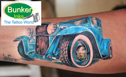 Bunkerz Inks Mayur Vihar Phase 1 - Get 4 sq inch permanent tattoo at just Rs 970!