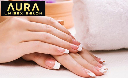 Aura Unisex Salon Surya Nagar, Ghaziabad - Get permanent French and normal nail extension worth Rs 2300!