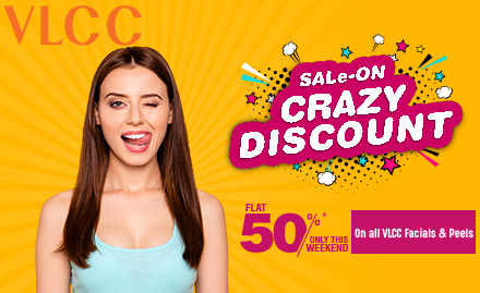 VLCC Sindhi Colony - <b>VLCC-SALE ON</b>
crazy discount this weekend! Get flat 50% off On all VLCC Facials & Peels.