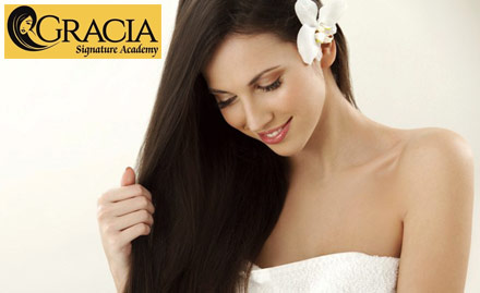 Gracia Signature Sector 4, Rohini - Rs 2499 for L'Oreal hair rebonding or smoothening or keratin, hair spa, shampoo and more!