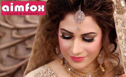 Aimfox Salon & Academy Nirman Nagar - Rs 3999 for bridal makeup and with pre-bridal package!