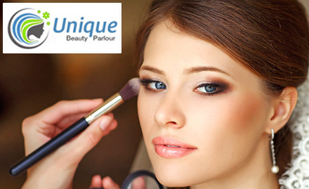 Unique Beauty Parlour  - Rs 999 for party makeup, hair do and dress draping worth Rs 2500!